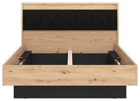 Ξύλινο Κρεβάτι Ascalon 160 Artisan - Μαύρο Γκρί 160x200 εκ. 174x209x115 εκ.