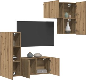 vidaXL Ντουλάπι TV 4 pcs Artisan Oak Επεξεργασμένο ξύλο