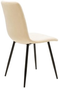 Καρέκλα Τραπεζαρίας Noor σε Μπέζ Βελούδο και Μαύρο Μεταλλικό πόδι 44x53x86εκ. 4αδα 44x53x86 εκ.