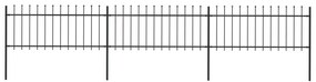 vidaXL Κάγκελα Περίφραξης με Λόγχες Μαύρα 5,1 x 0,8 μ. από Χάλυβα