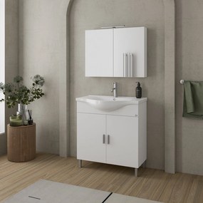 Drop Luna 80 White Gloss 79x46 - Πάγκος με Νιπτήρα &amp; Κρυφοντουλαπο