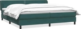 vidaXL Box Spring κρεβάτι με στρώματα σκούρο πράσινο Βελούδινο