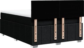vidaXL Κρεβάτι Boxspring με Στρώμα Μαύρο 140x190 εκ. Υφασμάτινο