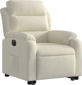 vidaXL Πολυθρόνα Ηλεκ. Ανακλινόμενη με Ανύψωση Κρεμ Βελούδο