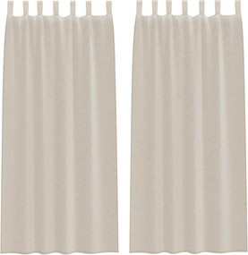 vidaXL Κουρτίνα βυσσινί 2 τμχ. Άμμος 225 x 140 εκ. Πολυεστέρας