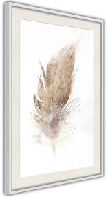 Αφίσα - Lost Feather (Beige) - 40x60 - Χρυσό - Με πασπαρτού