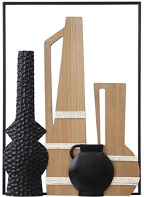 Διακοσμητικό Τοίχου Κανάτες 15-00-94203-2 42,5x3,8x59,7cm Natural-Black Marhome Metal
