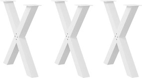 vidaXL Πόδια Τραπεζαρίας σε Σχήμα Χ 3 τεμ. Λευκά 70x(72-73) εκ. Ατσάλι