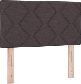 vidaXL Κρεβάτι box spring με στρώμα Σκούρο Καφέ 90 x 190 cm Ύφασμα