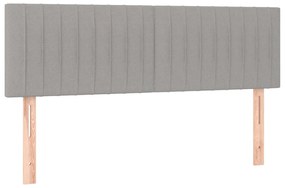vidaXL Κρεβάτι Boxspring με Στρώμα &amp; LED Αν.Γκρι 140x190εκ. Υφασμάτινο