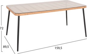 ΣΕΤ ΤΡΑΠΕΖΑΡΙΑΣ 7ΤΜΧ ALLEGRA HM10495 WICKER ΜΠΕΖ-ΜΕΤΑΛΛΟ ΜΑΥΡΟ