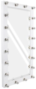 MIRROR-160x80-4 GloboStar®  MAKEUP MIRROR-160x80-4 Μοντέρνος Καθρέπτης Μακιγιάζ με Πλαίσιο Φυσικού Ξύλου με Διακόπτη On/Off 20 x E27 AC220-240V - Μ80 x Π7 x Υ160cm - Λευκή Λάκα