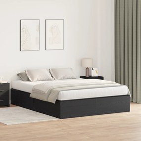 vidaXL Κρεβάτι Αποθήκευσης Μαύρη Δρυς 135x190 εκ