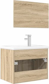 vidaXL Σετ Επίπλων Μπάνιου 3 Τεμαχίων Sonoma Δρυς Επεξεργασμένο Ξύλο