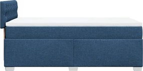 vidaXL Κρεβάτι Boxspring με Στρώμα Μπλε 90x200 εκ.Υφασμάτινο