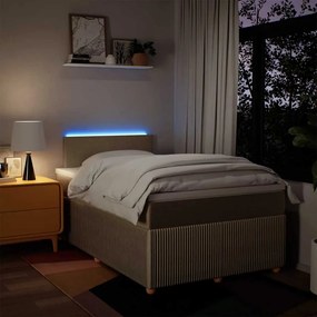 vidaXL Κρεβάτι Boxspring με Στρώμα Κρεμ 120x190 εκ. Υφασμάτινο