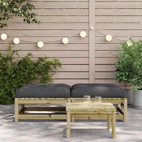 vidaXL Patio Footstool Natural Impregnated