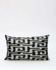 Διακοσμητική Μαξιλαροθήκη Αργαλειού Boho Ikat 35x60cm Μαύρο