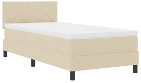 vidaXL Κρεβάτι με ελατήρια με στρώμα Κρεμ 100 x 200 cm ύφασμα