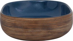 vidaXL Νιπτήρας Οβάλ Καφέ και Μπλε 59 x 40 x 14 εκ. Κεραμικός