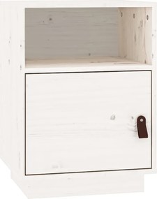vidaXL Κομοδίνο Λευκό 40 x 34 x 55 εκ. από Μασίφ Ξύλο Πεύκου
