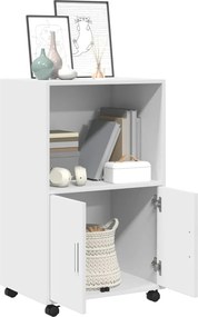 vidaXL Ντουλάπι Τροχήλατο Λευκό 55x40x91 εκ. από Επεξεργασμένο Ξύλο