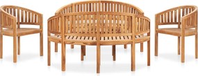 VidaXL Σετ Σαλονιού Κήπου 5 τεμ. από Ξύλο Teak