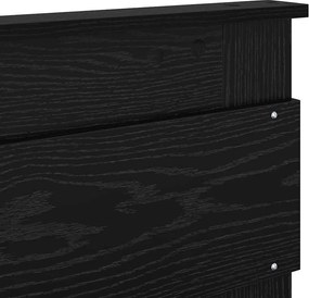 vidaXL Κεφαλάρι Μαύρη Οξυά 135 cm Επεξεργασμένο ξύλο