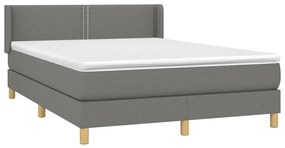 ΚΡΕΒΑΤΙ BOXSPRING ΜΕ ΣΤΡΩΜΑ ΣΚΟΥΡΟ ΓΚΡΙ 140X190 ΕΚ. ΥΦΑΣΜΑΤΙΝΟ 3130186