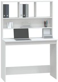 vidaXL Γραφείο με Ράφια Λευκό 102x45x148 εκ. από Επεξεργασμένο Ξύλο