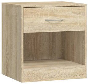 vidaXL Κομοδίνο με Συρτάρι 2 τεμ. Χρώμα Δρυς