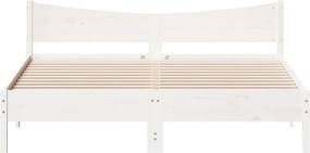 vidaXL Σκελετός Κρεβ. Χωρίς Στρώμα Λευκό 200x200 εκ Μασίφ Πεύκο