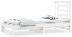 vidaXL Καναπές Κρεβάτι Συρόμενος Λευκός 2x(90x200) εκ. Μασίφ Πεύκο