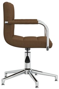 vidaXL Καρέκλα Γραφείου Περιστρεφόμενη Καφέ Υφασμάτινη