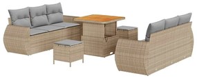 vidaXL Σετ Καναπέ Κήπου 9 pcs Μπεζ συνθετικό ρατάν