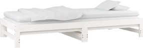 vidaXL Καναπές Κρεβάτι Συρόμενος Λευκός 2x(90x190) εκ. από Μασίφ Πεύκο