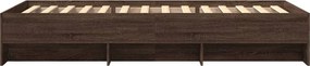 vidaXL Πλαίσιο Κρεβ. Χωρ. Στρώμα Καφέ Δρυς 90 x 190 εκ. Επεξ. Ξύλο