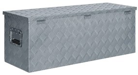 vidaXL Κουτί Αποθήκευσης Ασημί 110,5 x 38,5 x 40 εκ. Αλουμινίου