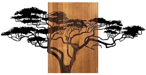 Διακοσμητικό Τοίχου Acacia Tree 899SKL2316 144x3x70cm Black-Walnut Wallity Metal,Wood