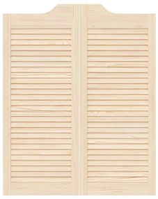 Swing Doors Louvred Design 1-Pair 100x80 cm μασίφ ξύλο πεύκο - Καφέ