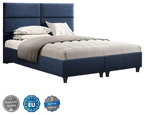 Κρεβάτι Milo HM616.08 Για Στρώμα 160x200cm Ύφασμα Blue Διπλό Ξύλο,Ύφασμα