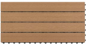 vidaXL Πλάκα Κατασκευής 6 pcs Καφέ 60 x 30 cm WPC