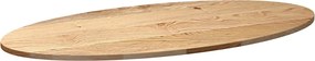 vidaXL Επιφάνεια Τραπεζιού Οβάλ 120x60x2 εκ. από Μασίφ Ξύλο Δρυός
