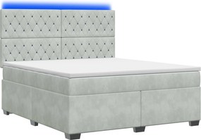 vidaXL Κρεβάτι box spring με στρώμα Ανοιχτό γκρι 140 x 190 cm Βελούδο