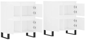 vidaXL Συρταριέρες 2 τεμ. Λευκές από Επεξεργασμένο Ξύλο