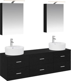 vidaXL Σετ Επίπλων Μπάνιου 5 pcs Μαύρη Δρυς