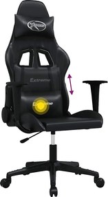 vidaXL Καρέκλα Gaming Μασάζ Μαύρη από Συνθετικό Δέρμα