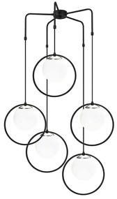 Φωτιστικό Οροφής Dolunay 892OPV1486 Φ74x103cm 5xE27 40W Black-White Opviq