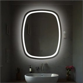 Stewehome Καθρέπτης LED με Λευκό Πλαίσιο λευκό 65x80x80 cm