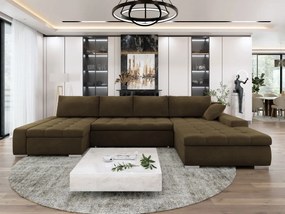 Γωνιακός καναπές Caro-Καφέ